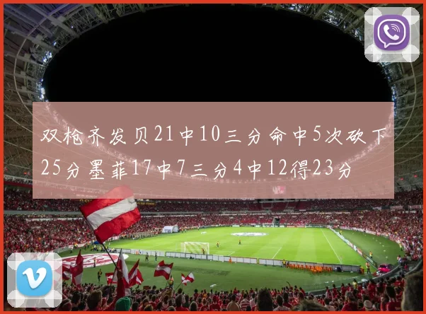 双枪齐发贝21中10三分命中5次砍下25分墨菲17中7三分4中12得23分
